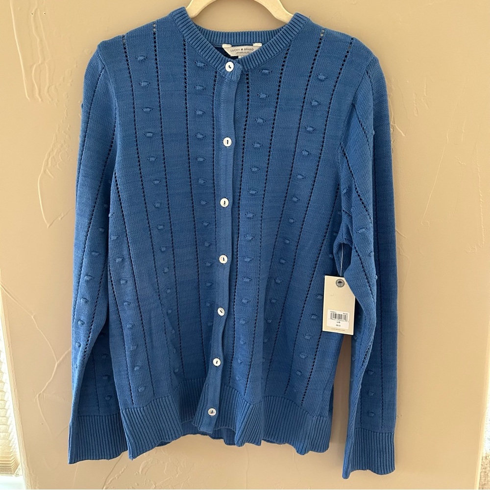 ❗️PRICE DROP❗️NWT Lucky Brand Gorgeous Blue Textured Cardigan